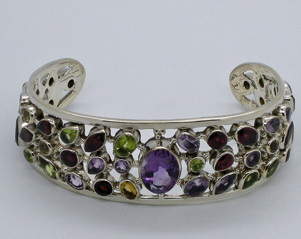 Sterling Silver Rainbow Gemstone Bracelet