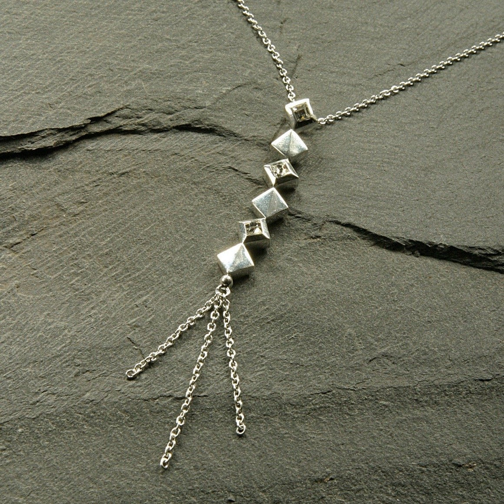 Crystal Tassel Drop Necklace