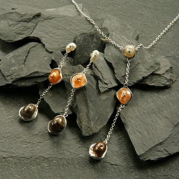 Cupped Pearl 925 Silver Set