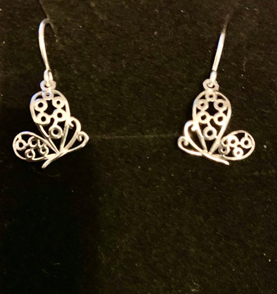 Butterfly Filigree Sterling Necklace and Earrings Set